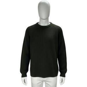 Vtg Abercrombie & Fitch Lambswool Waffle Knit Sweater Mens Medium Forest Green